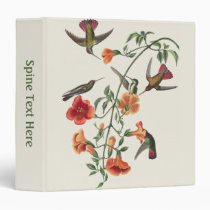 Vintage Audubon Mango Hummingbirds Flowers Binder