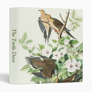 Vintage Audubon Mourning Dove Bird Flower Art Binder