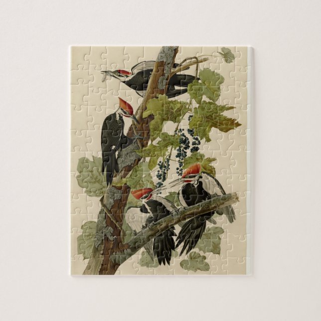 Vintage Audubon Pileated Woopecker Bird Painting Jigsaw Puzzle (Vertical)