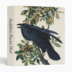 Vintage Audubon Raven Bird Nature Art Binder