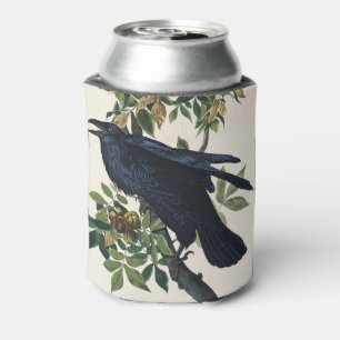 Vintage Audubon Raven Bird Nature Art Can Cooler