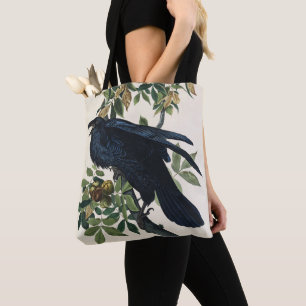Vintage Audubon Raven Bird Nature Art Tote Bag