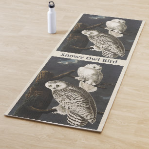 Vintage Audubon Snowy Owl Night Bird Art Yoga Mat