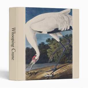 Vintage Audubon Whooping Crane Bird Nature Art Binder