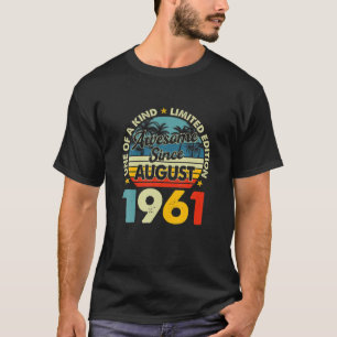 Vintage August 1961 60 Years Old Retro 60Th Birthd T-Shirt