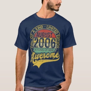 Vintage August 2006 14 Years Born In 2006 14th Bir T-Shirt