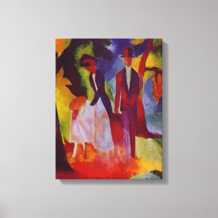 Vintage August Macke People By A Blue Lake Canvas Print