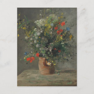 Vintage Auguste Renoir Yellow Flowers in a Vase Postcard