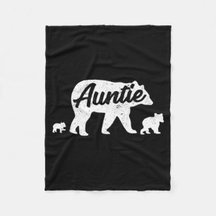Vintage auntie aunt bear with 2 cub mother's day  fleece blanket