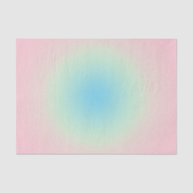 Vintage Aura Blue Pink Gradient Ombre  Tissue Paper (Front)