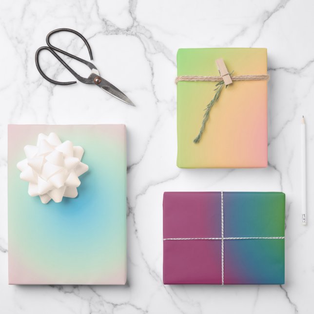 Vintage Aura Gradient Ombre Gift  Wrapping Paper Sheet (Front)