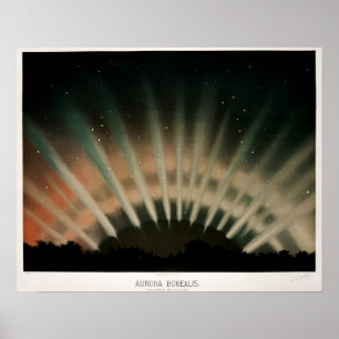 Vintage Aurora Borealis Enhanced Poster