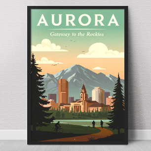 Vintage Aurora Colorado Poster