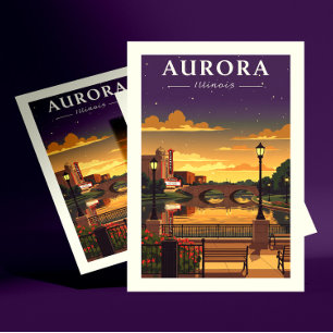 Vintage Aurora Illinois Postcard