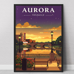 Vintage Aurora Illinois Poster