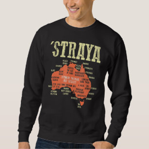 Vintage Aussie Day Straya Australia Map G'day Mate Sweatshirt