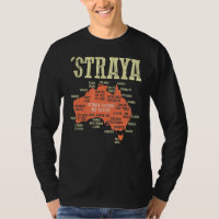 Vintage Aussie Day Straya Australia Map G'day Mate