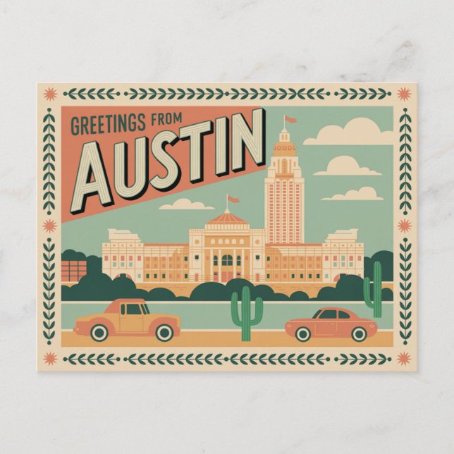 Vintage Austin Postcard | Greetings from Austin (Front)