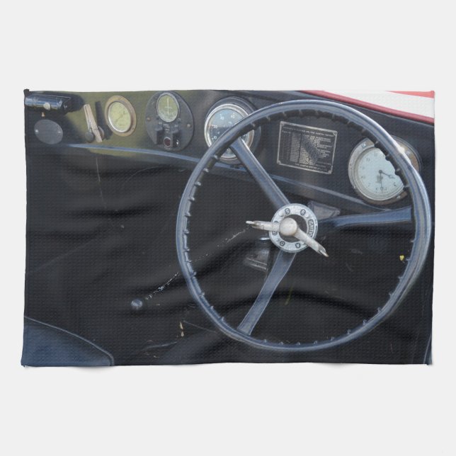 Vintage Austin Seven Dashboard Kitchen Towel (Horizontal)