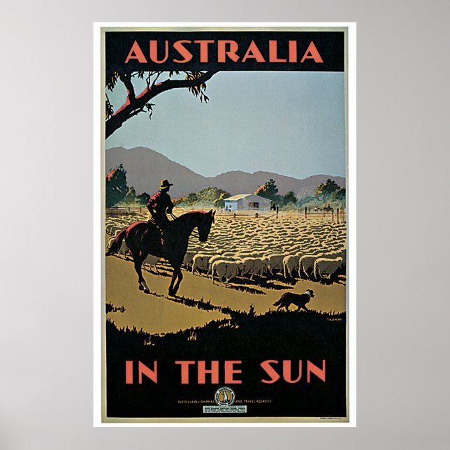 Vintage Australia in the Sun Travel Poster (Front)