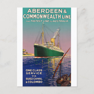 VINTAGE AUSTRALIA OCEAN LINER TRAVEL POSTCARD