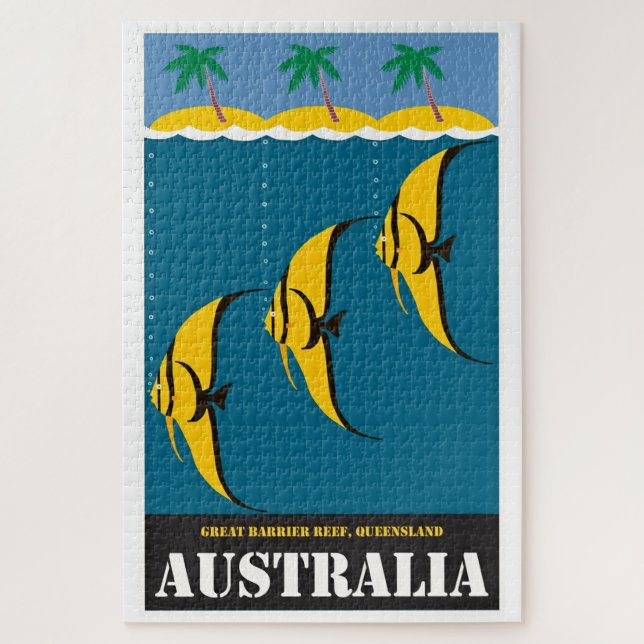 Vintage Australia Travel Illustration Jigsaw Puzzle (Vertical)