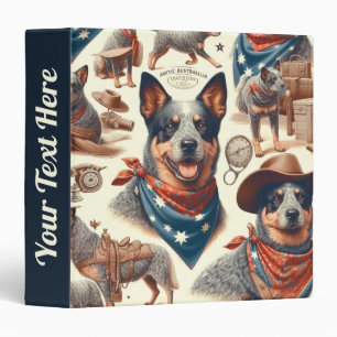 Vintage Australian Cattle Dog Illustration Binder