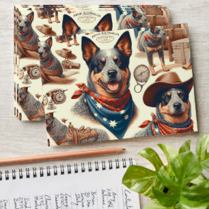 Vintage Australian Cattle Dog Illustration Envelope