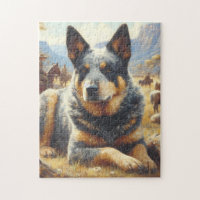 Vintage Australian Cattle Dog Painting