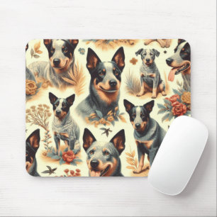 Vintage Australian Cattle Seamless Mouse Pad