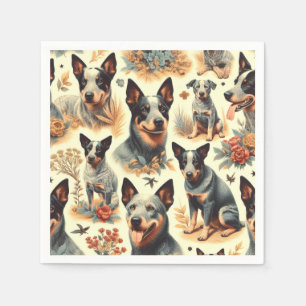 Vintage Australian Cattle  Seamless Napkin