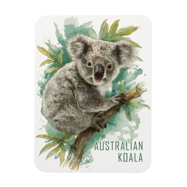 Vintage Australian Koala Travel Magnet (Vertical)
