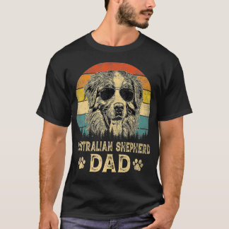Vintage Australian Shepherd Dad Dog Lovers Fathers T-Shirt