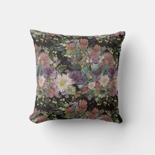 Vintage Australian Wildflowers Throw Pillow
