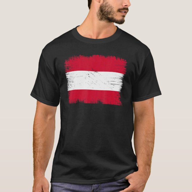 Vintage Austria Flag Austrian Independence Day T-Shirt (Front)