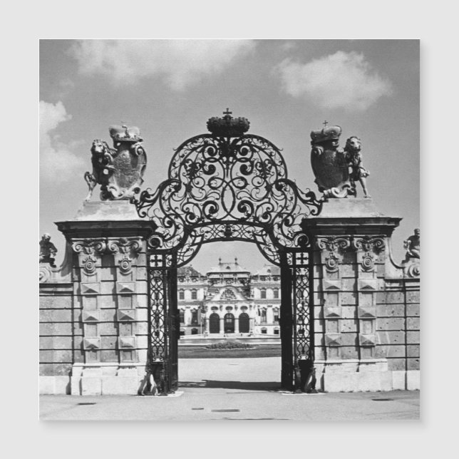 Vintage Austria Vienna Belvedere castle gate (Front)