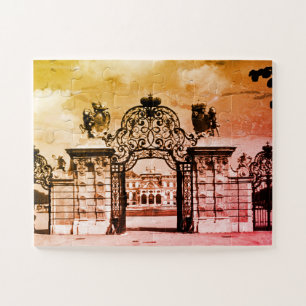 Vintage Austria Vienna Belvedere castle gate Jigsaw Puzzle