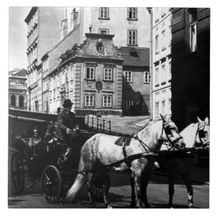 Vintage Austria Vienna Dreimaderlhaus Fiaker Tile