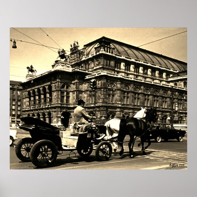Vintage Austria Vienna Fiaker Staatsoper opera Poster (Front)
