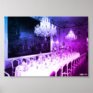 Vintage Austria Vienna Hofburg palace Dining room Poster