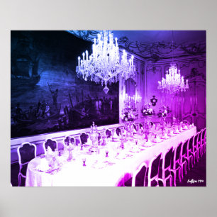 Vintage Austria Vienna Hofburg palace Dining room Poster