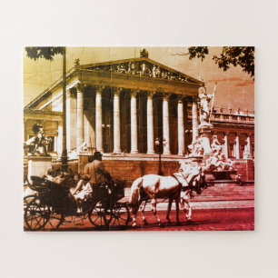 Vintage Austria Vienna parliament Jigsaw Puzzle
