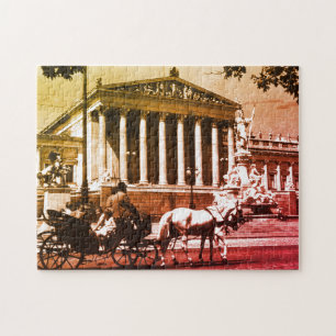 Vintage Austria Vienna parliament Jigsaw Puzzle