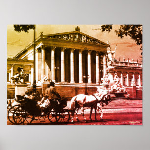 Vintage Austria Vienna parliament Poster