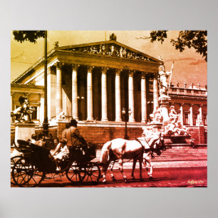 Vintage Austria Vienna parliament Poster