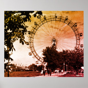 Vintage Austria Vienna Prater giant wheel Poster