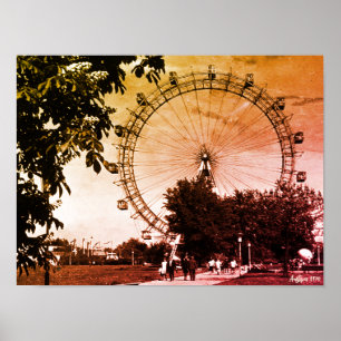 Vintage Austria Vienna Prater giant wheel Poster