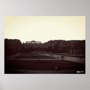 Vintage Austria Vienna Schonbrunn Gardens Poster