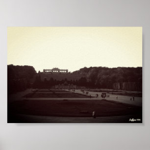 Vintage Austria Vienna Schonbrunn Gardens Poster