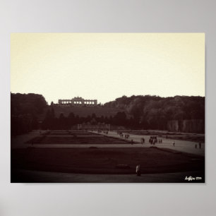 Vintage Austria Vienna Schonbrunn Gardens Poster